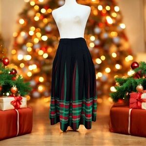 Pendleton Black and Green Plaid Midi Skirt